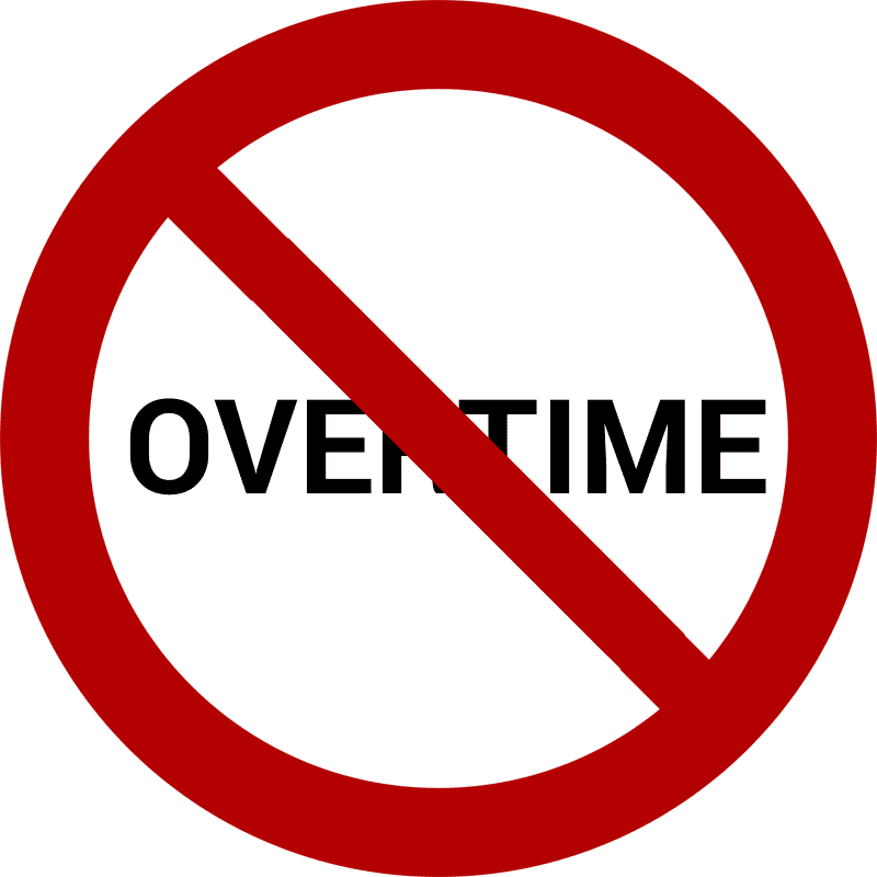 No overtime sign