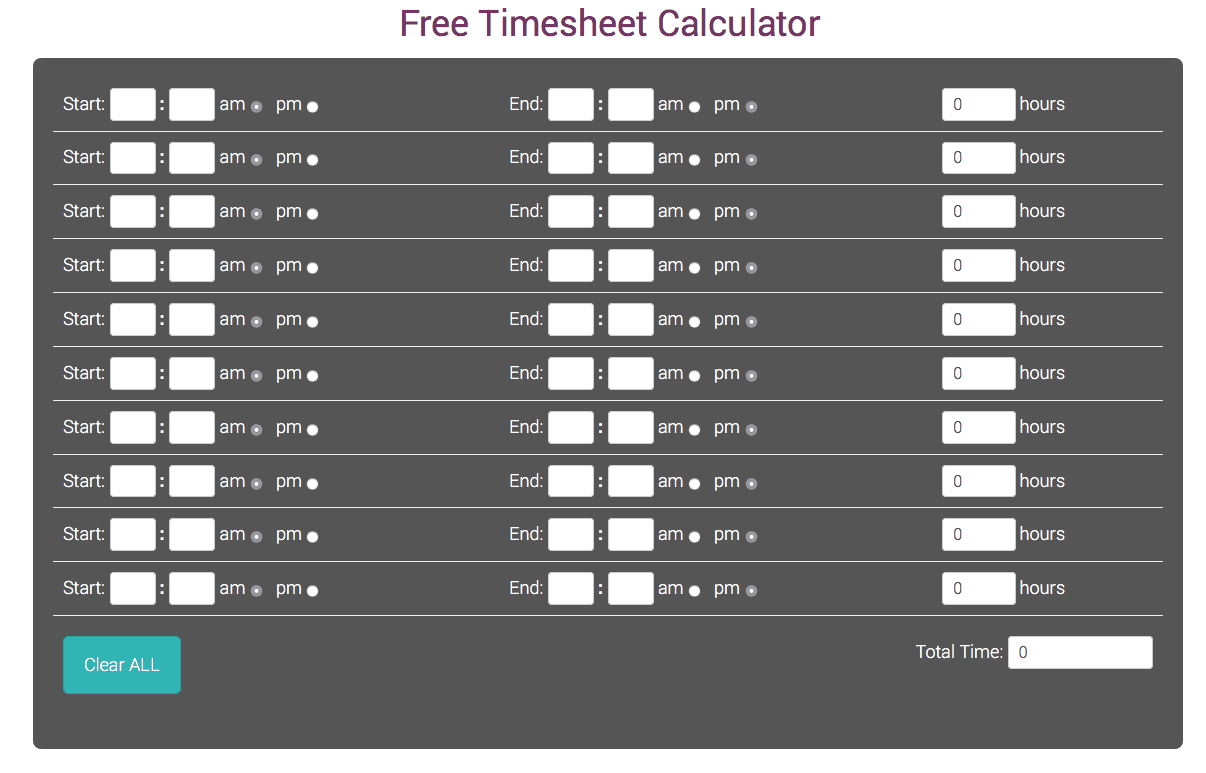 Free Timesheet Calculator THE JOURNAL