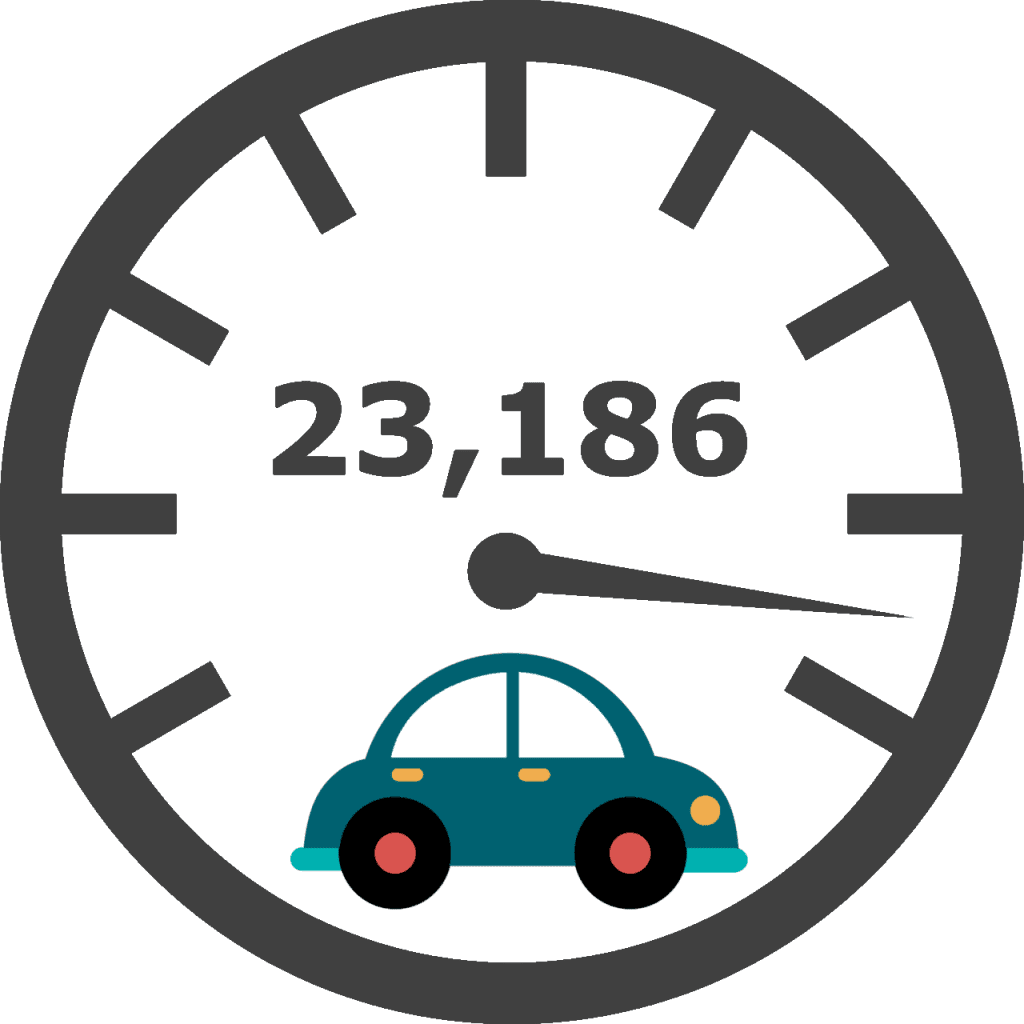 Vector illustration of a vehicle over a speedometer