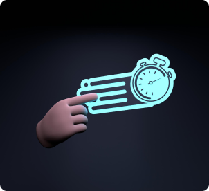 A hand trying to hold an icon of a clock sprinting away