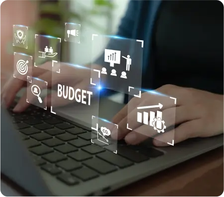 A screenshot of budget management software displaying financial graphs and expense tracking features for effective budgeting.